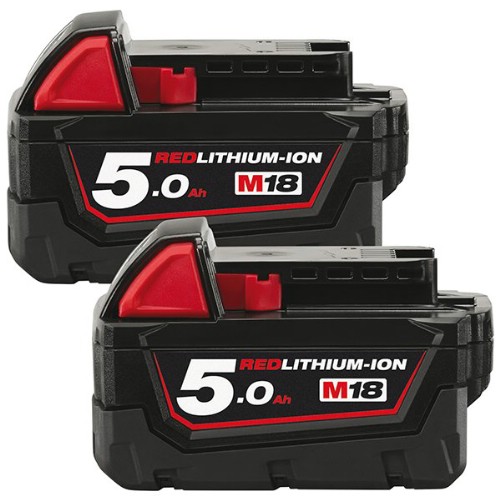 Batteripaket MILWAUKEE 2x18 V 5,0 Ah Li-Ion