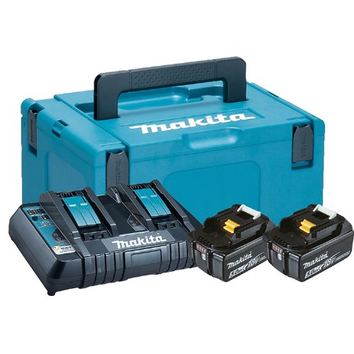 Laddare- och batteripaket MAKITA 2x18 V 5,0 Ah Li-Ion