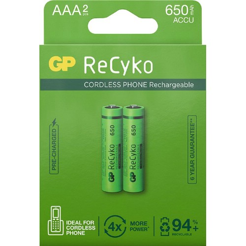 Uppladdningsbara batterier GP NiMH ReCyko 1,2 V