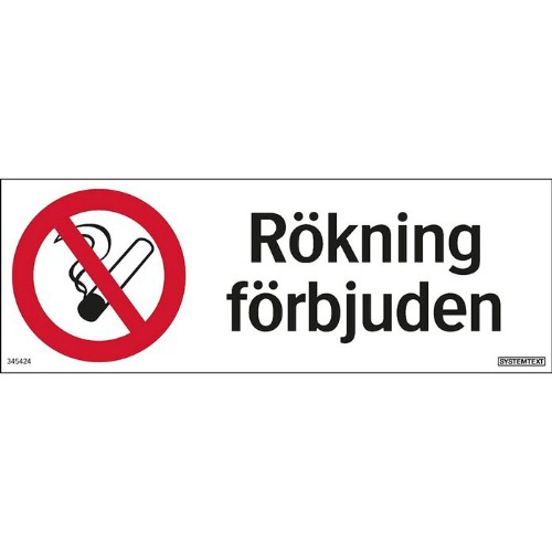 Skylt rökning förbjuden