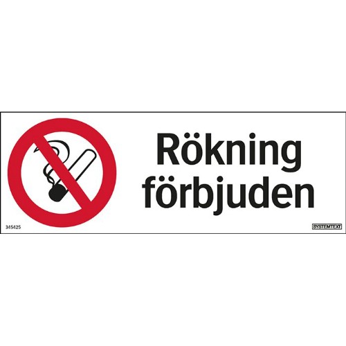 Skylt rökning förbjuden